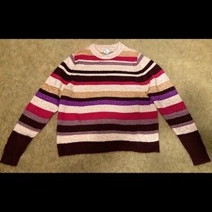 Stripped pink, purple, and biege sweater